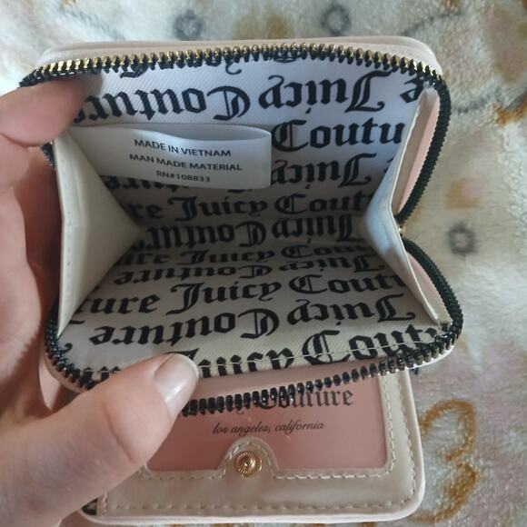 NWOT Juicy Couture Queen of Everything Zip Around Wallet Pink Black Cute Trendy - Picture 4 of 6